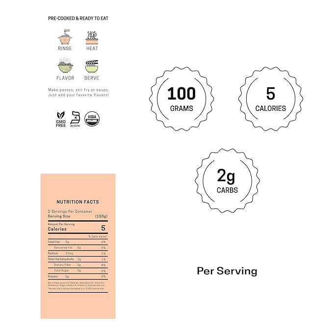 Organic Well Lean Shirataki Konjac Noodles & Rice - Trial Pack of 2