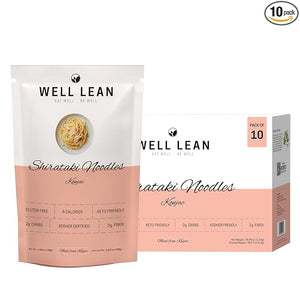 Well Lean Shirataki Noodles packaging on a white background