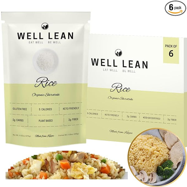 Organic Well Lean Shirataki Konjac Rice - Pack of 6